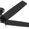 image:imageHunter Bardot Indoor Ceiling Fan Modern 5 Blades 44 inch Matte Black  with LED Light and Pull Chain Standard Mount For Bedroom Living Room Kitchen 52492Matte Black