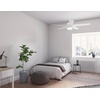 image:imageHunter Bardot Indoor Ceiling Fan Modern 5 Blades 44 inch Matte Black  with LED Light and Pull Chain Standard Mount For Bedroom Living Room Kitchen 52492Fresh White