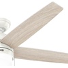 image:imageHunter Bardot Indoor Ceiling Fan Modern 5 Blades 44 inch Matte Black  with LED Light and Pull Chain Standard Mount For Bedroom Living Room Kitchen 52492Fresh White