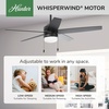 image:imageHunter Bardot Indoor Ceiling Fan Modern 5 Blades 44 inch Matte Black  with LED Light and Pull Chain Standard Mount For Bedroom Living Room Kitchen 52492Matte Black