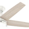 image:imageHunter Bardot Indoor Ceiling Fan Modern 5 Blades 44 inch Matte Black  with LED Light and Pull Chain Standard Mount For Bedroom Living Room Kitchen 52492Fresh White