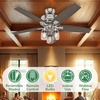 image:imageHunter Bennett Indoor Ceiling Fan Standard Mount 52 inch Matte Black  with LED Lights and Remote Control Quiet 5 Blades For Bedroom Living Room Kitchen 54189Brushed Nickel