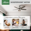 image:imageHunter Bennett Indoor Ceiling Fan Standard Mount 52 inch Matte Black  with LED Lights and Remote Control Quiet 5 Blades For Bedroom Living Room Kitchen 54189Brushed Nickel
