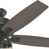 image:imageHunter Bennett Indoor Ceiling Fan Standard Mount 52 inch Matte Black  with LED Lights and Remote Control Quiet 5 Blades For Bedroom Living Room Kitchen 54189Matte Black