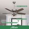 image:imageHunter Bennett Indoor Ceiling Fan Standard Mount 52 inch Matte Black  with LED Lights and Remote Control Quiet 5 Blades For Bedroom Living Room Kitchen 54189Brushed Nickel