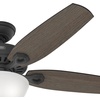 image:imageHunter Builder Deluxe Indoor Ceiling Fan Pull Chain 52 inch New Bronze  with LED Light Standard Mount 5 Blades For Bedroom Living Room Includes Bulbs 53091Matte Black