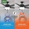 image:imageHunter Builder Deluxe Indoor Ceiling Fan Pull Chain 52 inch New Bronze  with LED Light Standard Mount 5 Blades For Bedroom Living Room Includes Bulbs 53091Matte Black