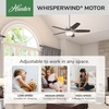 image:imageHunter Builder Deluxe Indoor Ceiling Fan Pull Chain 52 inch New Bronze  with LED Light Standard Mount 5 Blades For Bedroom Living Room Includes Bulbs 53091Brushed Nickel