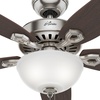 image:imageHunter Builder Deluxe Indoor Ceiling Fan Pull Chain 52 inch New Bronze  with LED Light Standard Mount 5 Blades For Bedroom Living Room Includes Bulbs 53091Brushed Nickel