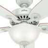 image:imageHunter Builder Deluxe Indoor Ceiling Fan Pull Chain 52 inch New Bronze  with LED Light Standard Mount 5 Blades For Bedroom Living Room Includes Bulbs 53091White