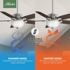 image:imageHunter Builder Deluxe Indoor Ceiling Fan Pull Chain 52 inch New Bronze  with LED Light Standard Mount 5 Blades For Bedroom Living Room Includes Bulbs 53091Brushed Nickel