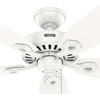image:imageHunter Builder Elite 42 inch Indoor Ceiling Fan Matte Black Ceiling Fan 3 Speed WhisperWind Motor 53485 for Bedrooms Living Rooms or KitchensFresh White