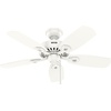 image:imageHunter Builder Elite 42 inch Indoor Ceiling Fan Matte Black Ceiling Fan 3 Speed WhisperWind Motor 53485 for Bedrooms Living Rooms or KitchensFresh White