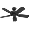 image:imageHunter Builder Elite 42 inch Indoor Ceiling Fan Matte Black Ceiling Fan 3 Speed WhisperWind Motor 53485 for Bedrooms Living Rooms or KitchensMatte Black