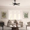 image:imageHunter Builder Elite 42 inch Indoor Ceiling Fan Matte Black Ceiling Fan 3 Speed WhisperWind Motor 53485 for Bedrooms Living Rooms or KitchensMatte Black