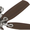 image:imageHunter Builder Elite Indoor Ceiling Fan No Light 52 inch Snow White  Standard Mount Pull Chain 5 Blades For Bedroom Living Room Kitchen 53240Brushed Nickel Finish