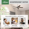 image:imageHunter Builder Elite Indoor Ceiling Fan No Light 52 inch Snow White  Standard Mount Pull Chain 5 Blades For Bedroom Living Room Kitchen 53240Brushed Nickel Finish