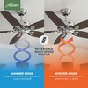 image:imageHunter Builder Elite Indoor Ceiling Fan No Light 52 inch Snow White  Standard Mount Pull Chain 5 Blades For Bedroom Living Room Kitchen 53240Brushed Nickel Finish