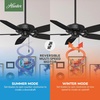 image:imageHunter Builder Elite Indoor Ceiling Fan No Light 52 inch Snow White  Standard Mount Pull Chain 5 Blades For Bedroom Living Room Kitchen 53240Matte Black