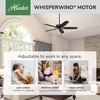 image:imageHunter Builder Elite Indoor Ceiling Fan No Light 52 inch Snow White  Standard Mount Pull Chain 5 Blades For Bedroom Living Room Kitchen 53240Matte Black