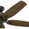 image:imageHunter Builder Elite Indoor Ceiling Fan No Light 52 inch Snow White  Standard Mount Pull Chain 5 Blades For Bedroom Living Room Kitchen 53240New Bronze finish