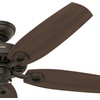 image:imageHunter Builder Elite Indoor Ceiling Fan No Light 52 inch Snow White  Standard Mount Pull Chain 5 Blades For Bedroom Living Room Kitchen 53240New Bronze finish