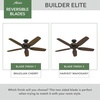 image:imageHunter Builder Elite Indoor Ceiling Fan No Light 52 inch Snow White  Standard Mount Pull Chain 5 Blades For Bedroom Living Room Kitchen 53240New Bronze finish