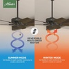 image:imageHunter Builder Elite Indoor Ceiling Fan No Light 52 inch Snow White  Standard Mount Pull Chain 5 Blades For Bedroom Living Room Kitchen 53240New Bronze finish