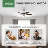 image:imageHunter Builder Plus Indoor Ceiling Fan Pull Chain 52 inch Snow White  with LED Lights Standard Mount 5 Blades For Bedroom Living Room Includes Bulbs 53236Brushed Nickel