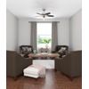 image:imageHunter Builder Plus Indoor Ceiling Fan Pull Chain 52 inch Snow White  with LED Lights Standard Mount 5 Blades For Bedroom Living Room Includes Bulbs 53236Brushed Nickel