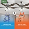 image:imageHunter Builder Plus Indoor Ceiling Fan Pull Chain 52 inch Snow White  with LED Lights Standard Mount 5 Blades For Bedroom Living Room Includes Bulbs 53236Brushed Nickel  Brazilian Cherry