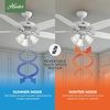 image:imageHunter Builder Plus Indoor Ceiling Fan Pull Chain 52 inch Snow White  with LED Lights Standard Mount 5 Blades For Bedroom Living Room Includes Bulbs 53236Snow White