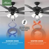 image:imageHunter Builder Plus Indoor Ceiling Fan Pull Chain 52 inch Snow White  with LED Lights Standard Mount 5 Blades For Bedroom Living Room Includes Bulbs 53236Matte Black
