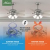 image:imageHunter Builder Plus Indoor Ceiling Fan Pull Chain 52 inch Snow White  with LED Lights Standard Mount 5 Blades For Bedroom Living Room Includes Bulbs 53236Brushed Nickel  Light Gray Oak