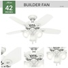 image:imageHunter Builder Plus Indoor Ceiling Fan Pull Chain 52 inch Snow White  with LED Lights Standard Mount 5 Blades For Bedroom Living Room Includes Bulbs 53236Snow White