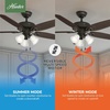 image:imageHunter Builder Plus Indoor Ceiling Fan Pull Chain 52 inch Snow White  with LED Lights Standard Mount 5 Blades For Bedroom Living Room Includes Bulbs 53236New Bronze