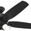 image:imageHunter Builder Plus Indoor Ceiling Fan Pull Chain 52 inch Snow White  with LED Lights Standard Mount 5 Blades For Bedroom Living Room Includes Bulbs 53236Matte Black