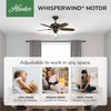 image:imageHunter Builder Plus Indoor Ceiling Fan Pull Chain 52 inch Snow White  with LED Lights Standard Mount 5 Blades For Bedroom Living Room Includes Bulbs 53236New Bronze