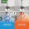 image:imageHunter Builder Plus Indoor Ceiling Fan Pull Chain 52 inch Snow White  with LED Lights Standard Mount 5 Blades For Bedroom Living Room Includes Bulbs 53236Matte Silver