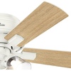 image:imageHunter Crestfield Indoor Ceiling Fan Quiet 42 inch Fresh White  with LED Lights and Pull Chain Low Profile Flush Mount 5 Blades For Bedroom Living Room Kitchen 52152Fresh White