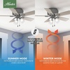 image:imageHunter Crestfield Indoor Ceiling Fan Quiet 42 inch Fresh White  with LED Lights and Pull Chain Low Profile Flush Mount 5 Blades For Bedroom Living Room Kitchen 52152Matte Silver