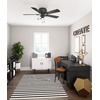 image:imageHunter Crestfield Indoor Ceiling Fan Quiet 42 inch Fresh White  with LED Lights and Pull Chain Low Profile Flush Mount 5 Blades For Bedroom Living Room Kitchen 52152Noble Bronze