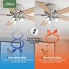 image:imageHunter Crestfield Indoor Ceiling Fan Quiet 42 inch Fresh White  with LED Lights and Pull Chain Low Profile Flush Mount 5 Blades For Bedroom Living Room Kitchen 52152Brushed Nickel