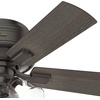 image:imageHunter Crestfield Indoor Ceiling Fan Quiet 42 inch Fresh White  with LED Lights and Pull Chain Low Profile Flush Mount 5 Blades For Bedroom Living Room Kitchen 52152Noble Bronze