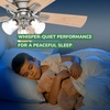 image:imageHunter Crestfield Indoor Ceiling Fan Quiet 42 inch Fresh White  with LED Lights and Pull Chain Low Profile Flush Mount 5 Blades For Bedroom Living Room Kitchen 52152Brushed Nickel