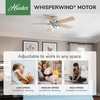 image:imageHunter Crestfield Indoor Ceiling Fan Quiet 42 inch Fresh White  with LED Lights and Pull Chain Low Profile Flush Mount 5 Blades For Bedroom Living Room Kitchen 52152Brushed Nickel