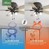 image:imageHunter Crestfield Indoor Ceiling Fan Quiet 42 inch Fresh White  with LED Lights and Pull Chain Low Profile Flush Mount 5 Blades For Bedroom Living Room Kitchen 52152Noble Bronze