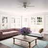 image:imageHunter Crestfield Indoor Ceiling Fan Quiet 42 inch Fresh White  with LED Lights and Pull Chain Low Profile Flush Mount 5 Blades For Bedroom Living Room Kitchen 52152Matte Silver