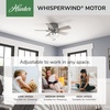 image:imageHunter Crestfield Indoor Ceiling Fan Quiet 42 inch Fresh White  with LED Lights and Pull Chain Low Profile Flush Mount 5 Blades For Bedroom Living Room Kitchen 52152Matte Silver