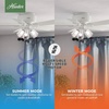 image:imageHunter Crestfield Indoor Ceiling Fan Quiet 42 inch Fresh White  with LED Lights and Pull Chain Low Profile Flush Mount 5 Blades For Bedroom Living Room Kitchen 52152Fresh White